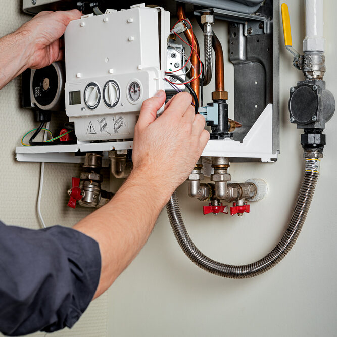 gas boiler repair service, preparation for heating.